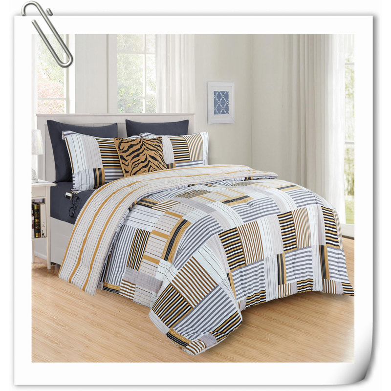 Quilts Machine Woven Quilt Set, Black/Yellow Patchwork