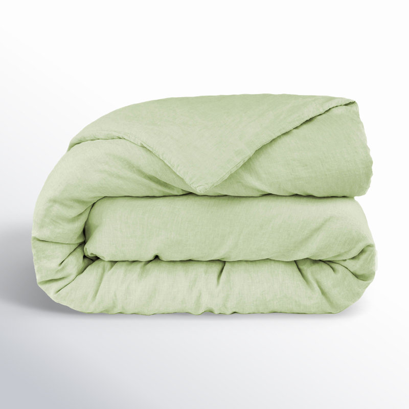 100% French Linen Duvet Cover, Matcha, King Duvet Cover