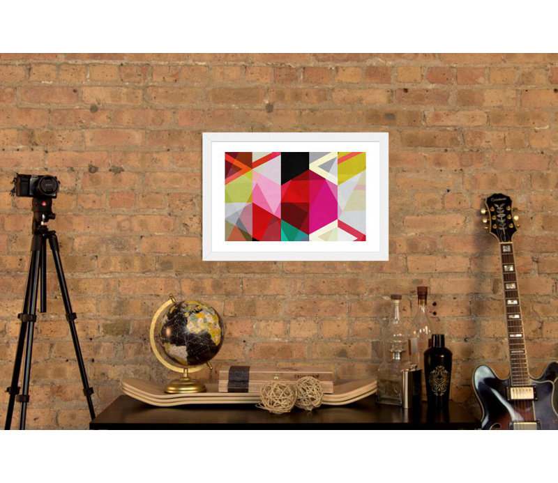 « modern art-view through a kaléidoscope », impression, Papier encadré blanc, H 24 po x l 32 po x P 1 po