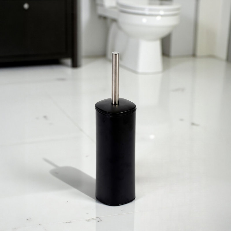 Capri Stainless Steel Toilet Brush Satin, Black