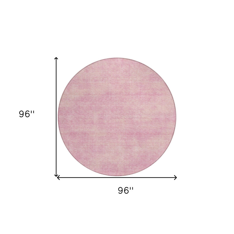Tapis d'intérieur rond lavable rose 8 pi HomeRoots