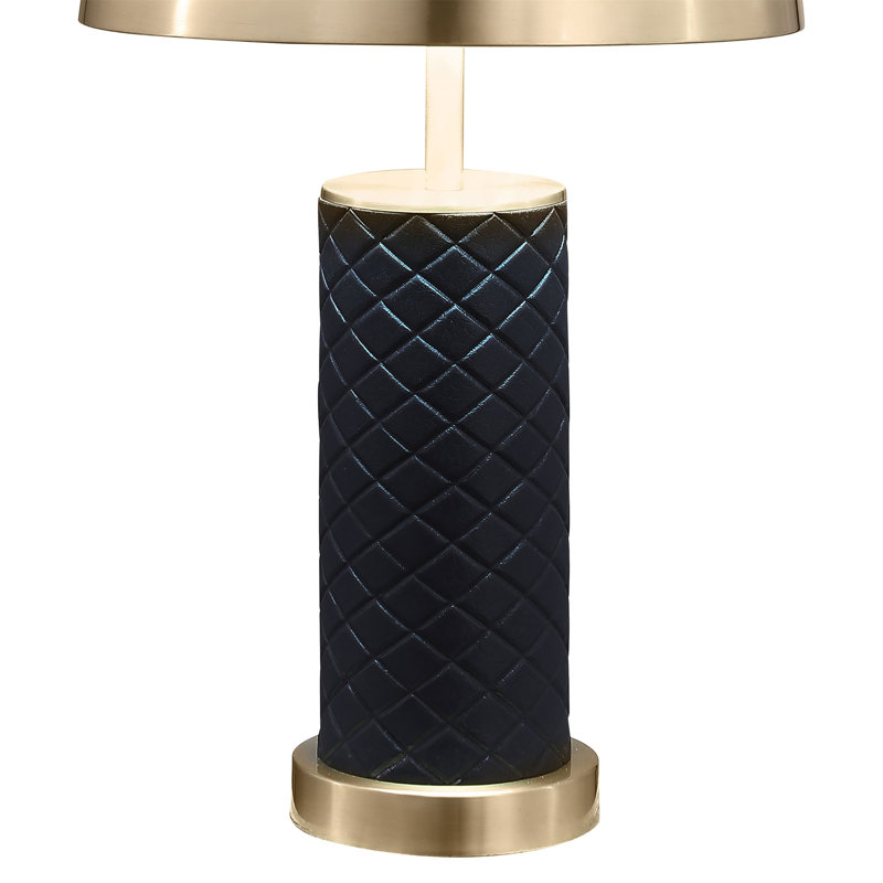 Ensemble de 2 lampes de table dôme matelassées noires Mantova