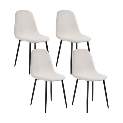 49 cm H Upholstered Fabric Dining Chair in Beige