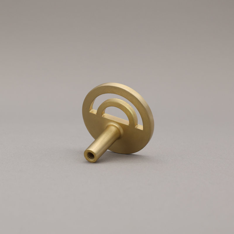 Horizon Circle Knob, Satin Brass
