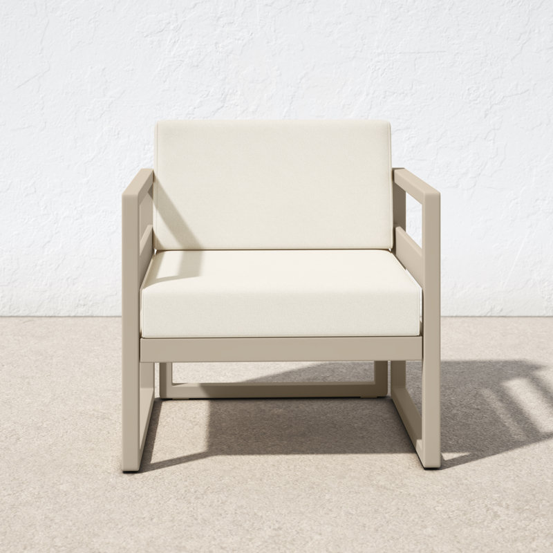 Lane Club Patio Chair with Cushions, Taupe, Canvas Natural Sunbrella® Canvas