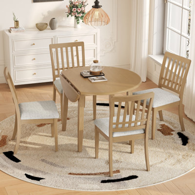 Ensemble de table de salle à manger 5 pièces avec 4 chaises rembourrées