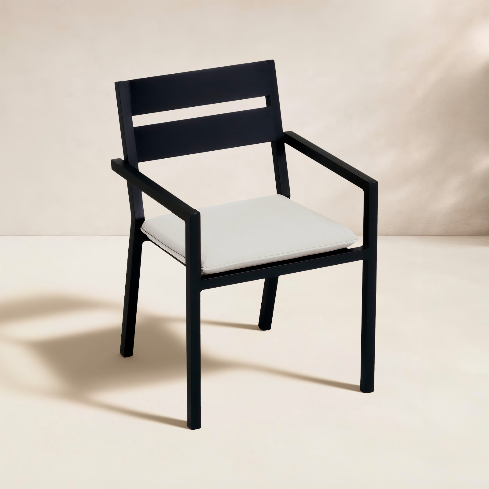 Vivant Stackable Sunbrella® Patio Armchair, Black, Cast Silver Sunbrella®