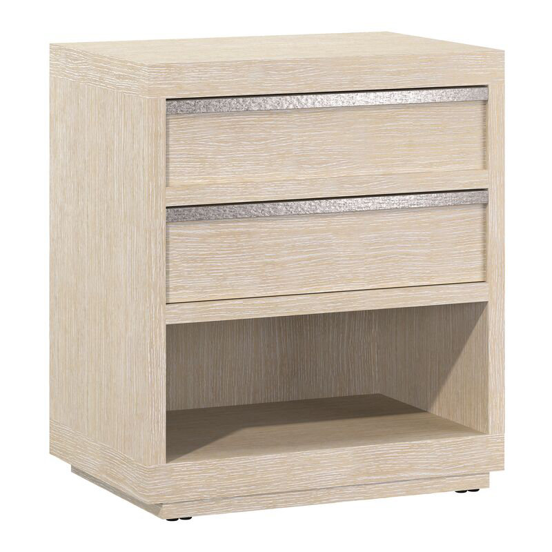 Solaria 2 - Drawer Solid Wood Nightstand in Dune