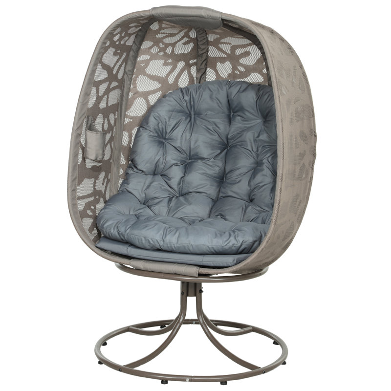 Steel Outdoor Armless Lounge Chair, Grey