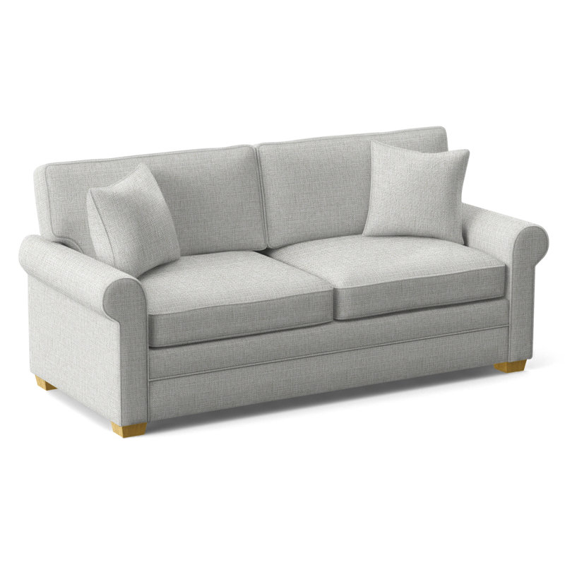 Bedford Upholstered 86'' Sofa, Honey Finish, Frond Melon; 0448-24
