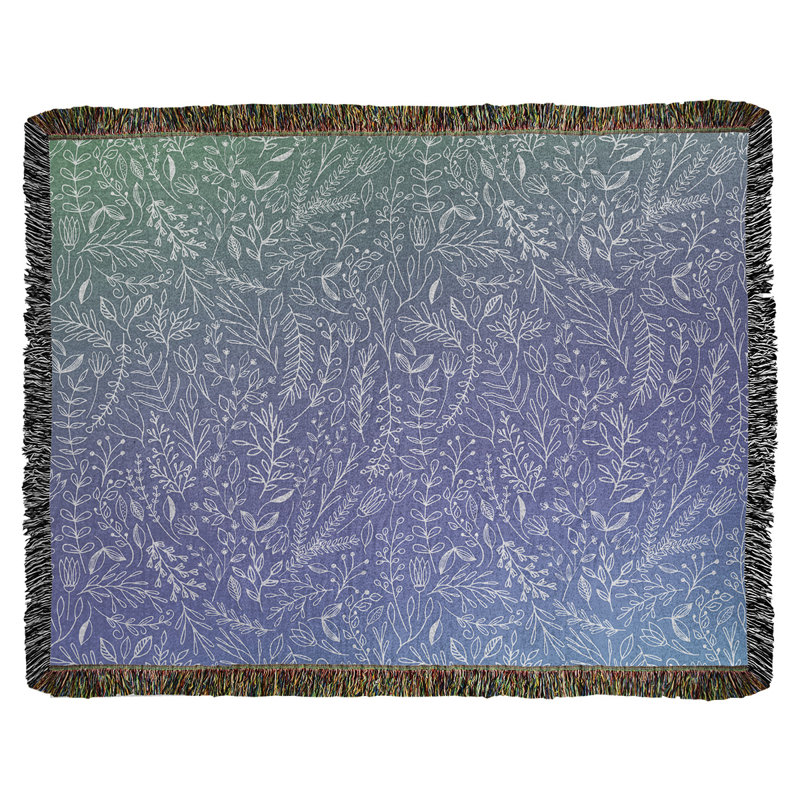 Couverture en coton tissé Katelyn Elizabeth Ditsy, l 37 po x L 52 po, Vert / bleu