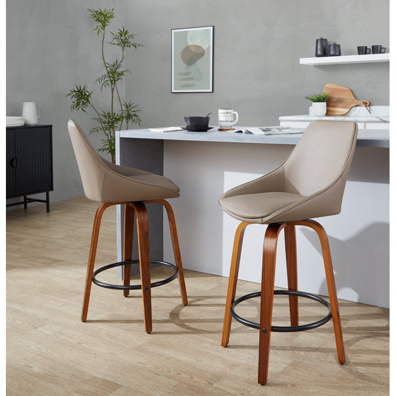 Rebecka Diana Counter Stool - Set Of 2, Counter Stool (26.25” Seat Height), Brown