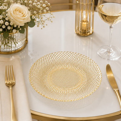 Zenaide Gilded Glass Salad Plate Gold