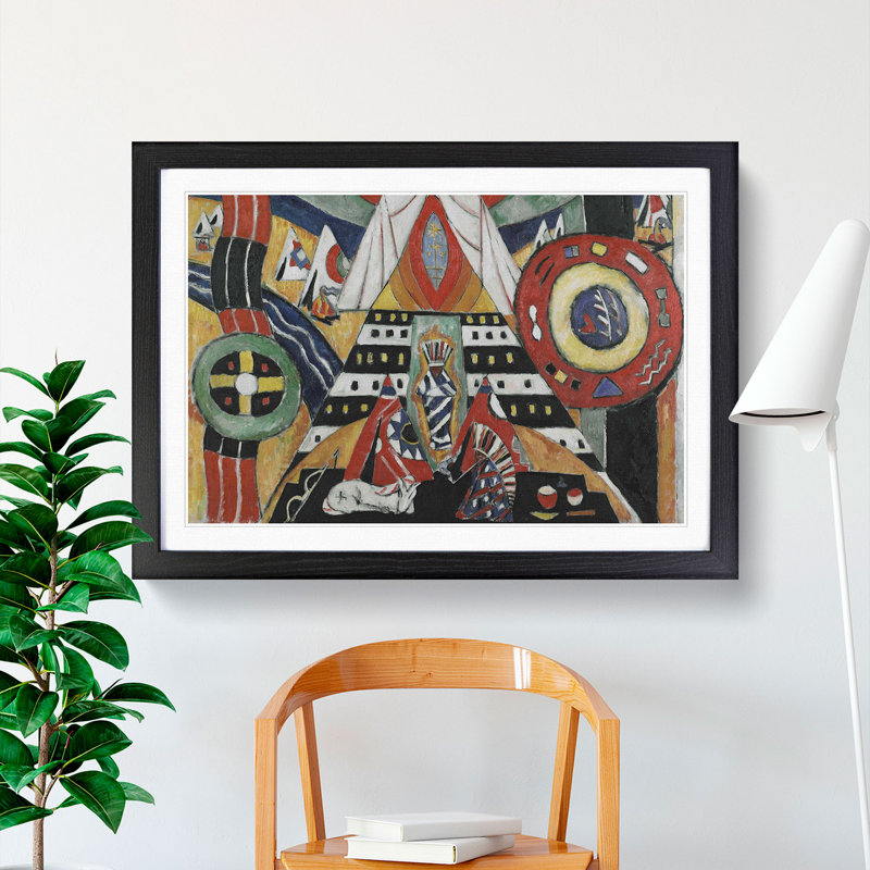 Indian Composition by Marsden Hartley - Picture Frame Painting, 27cm H x 36cm W x 2cm D, Black Framed