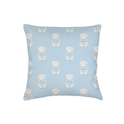 Oreiller bleu en lin 26 x 26