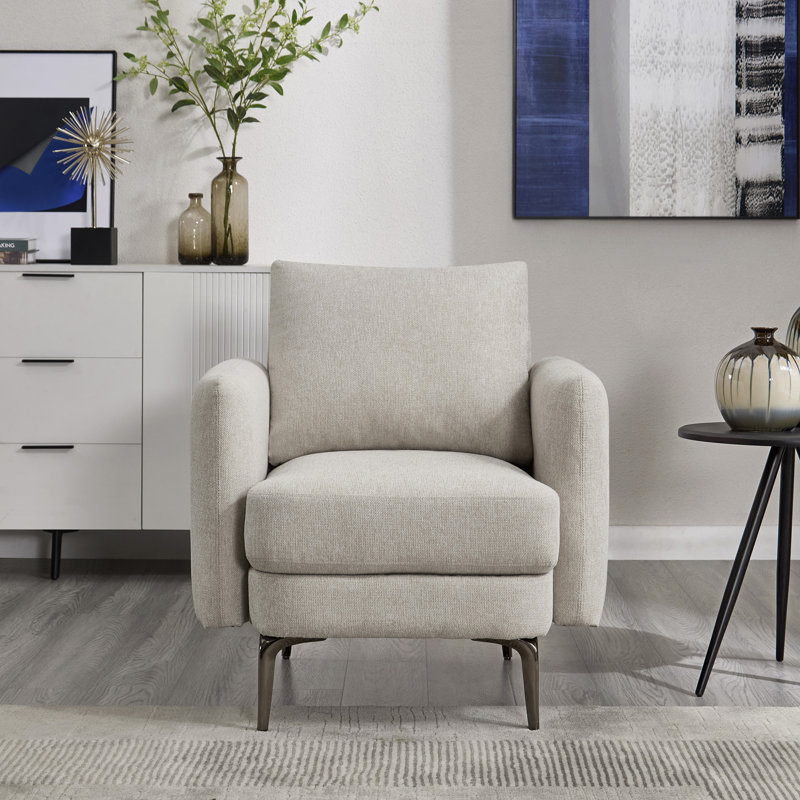 Sofia 1 Seater Fabric Accent Chairs, Beige
