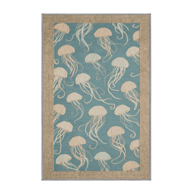 Washable Jellyfish Ballet Coastal Area Rug