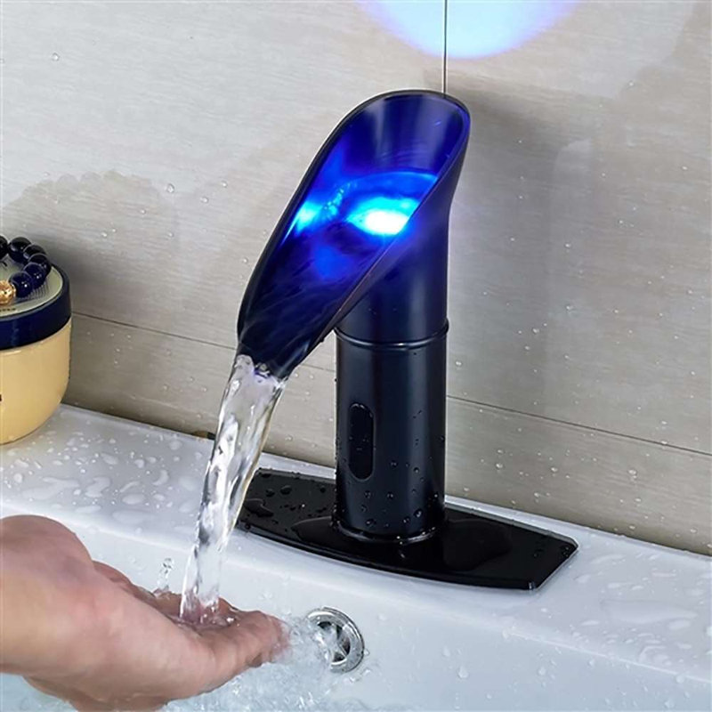 Commercial Touchless Faucet with LED Temperature Indicator