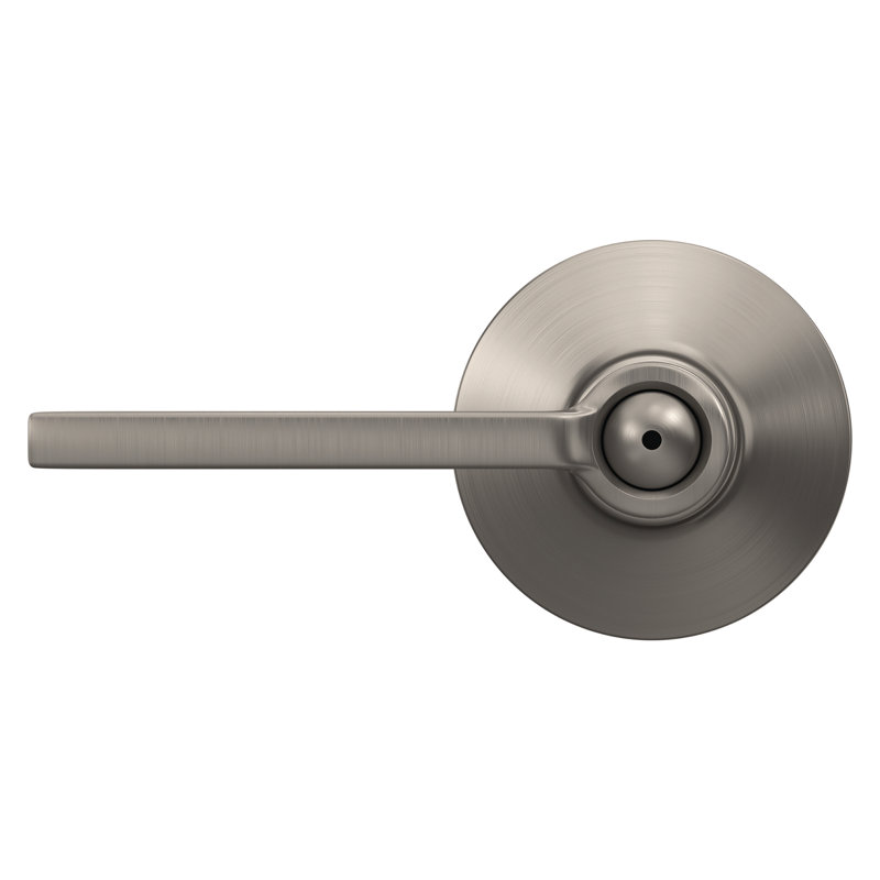 Latitude Lever Bed and Bath Door Lock, Satin Nickel
