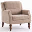 Fauteuil à oreilles rembourré Mid-Century avec pieds en bois massif-1545615421