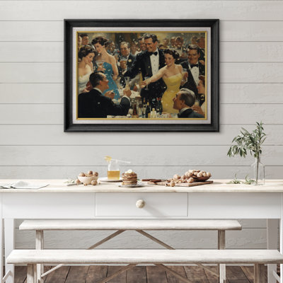 Vintage Cocktail Party Celebration Art - Pictures Framed Paper Print Wall Art