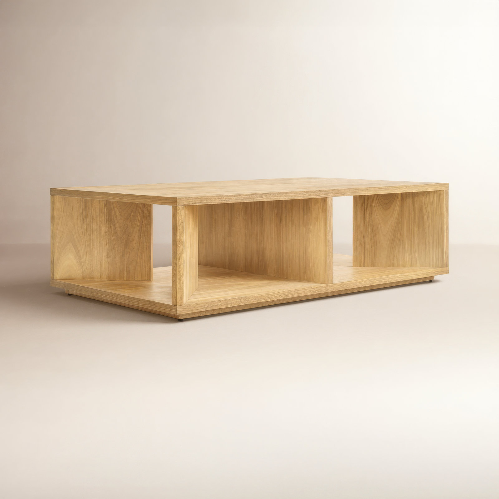 Low Space Solid Wood Single Coffee Table, White Oak