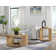 Estie Round Wood Slatted End Table With Open Shelf