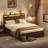 Bed Frame With 4 Drawers, Metal Frame With LED Light And Outlet, Storage Headboard-1584091525-1584027356
