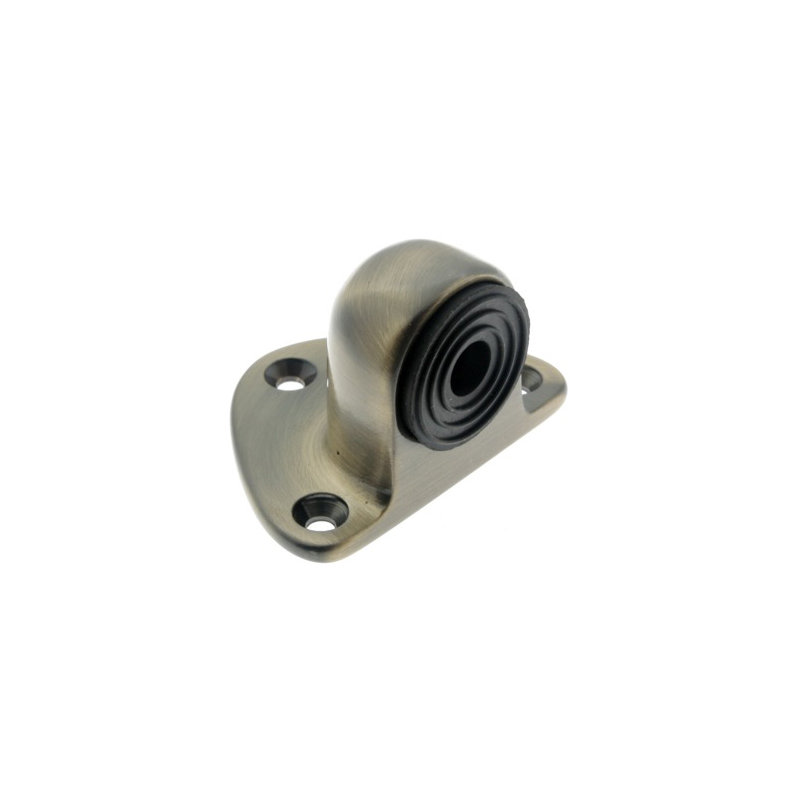 Solid Brass Floor Mount Stop, Antique Brass