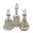 Textured Silver Glass Bottles with Clear Stopper