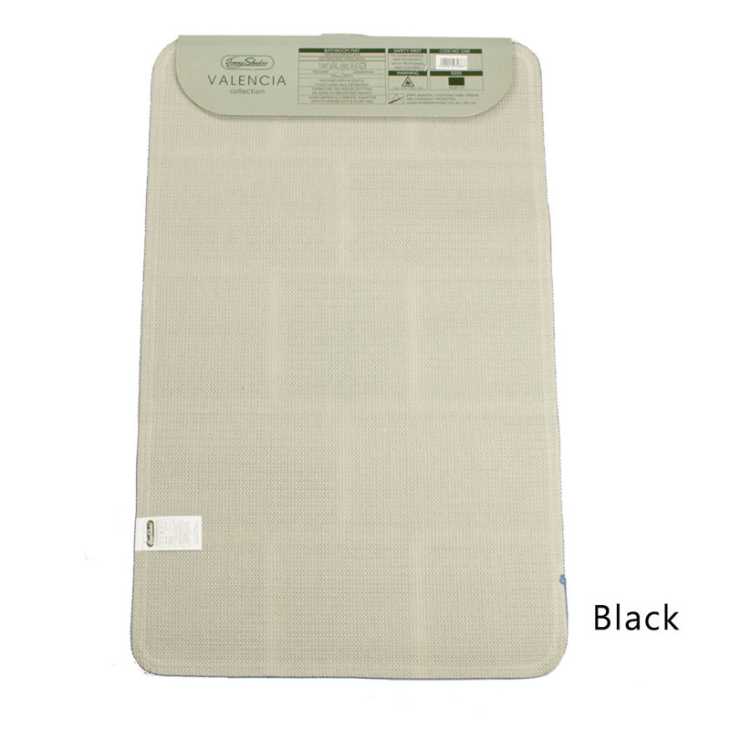 Abibail Non-Slip Bath Rug, Black