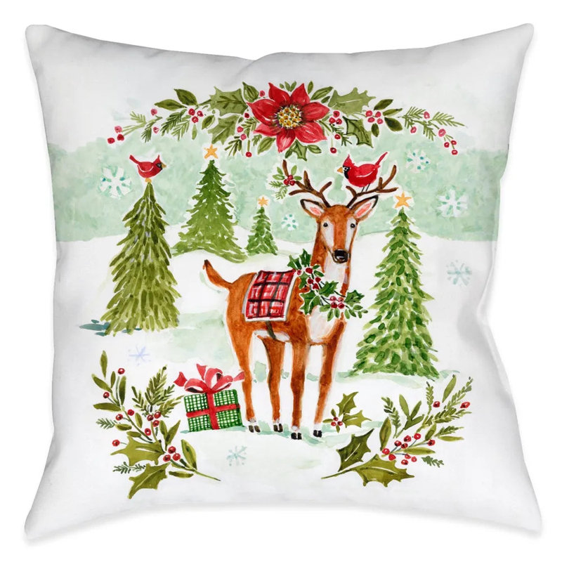 Joy of Christmas Reversible Throw Pillow