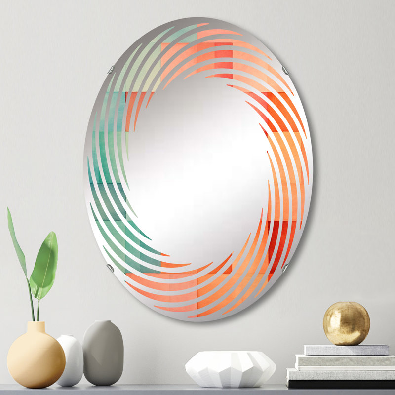 Coral Cubes Melody Shapes - Miroir mural en spirale MIR105908 O, 29,5 po x 19,6 po