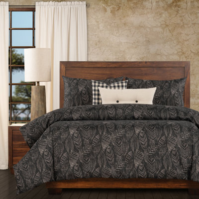 Palm Shadow Polyester Floral Duvet Cover & Insert