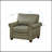 Living Room Sofa Single Seat Chair With Wood Leg Taupe Faux Leather-2052807334