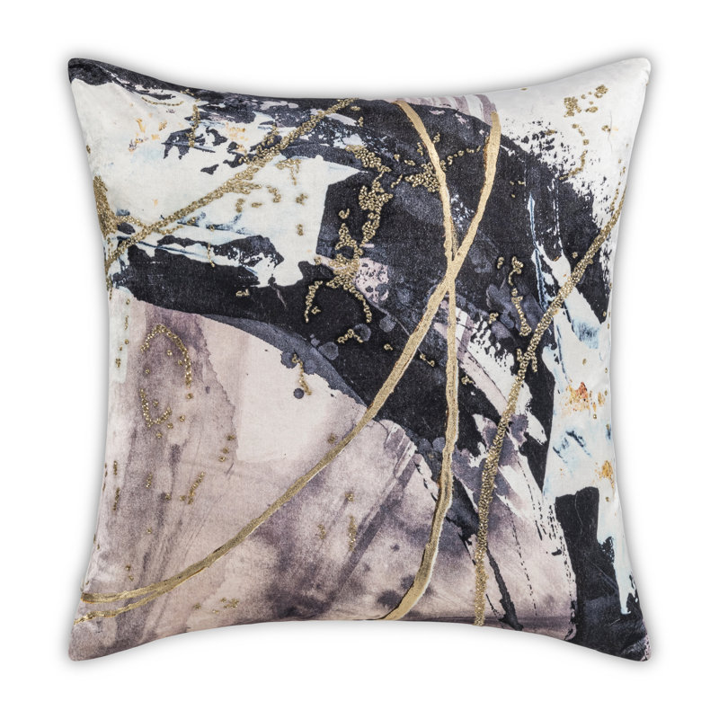 Square Pillow Cover & Insert, Ivory, Abstract
