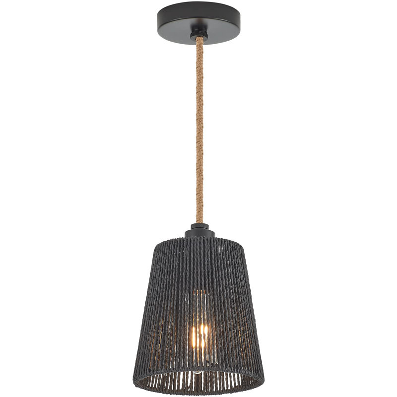 Luminaire suspendu conique à 1 lumière Bregman, Noir