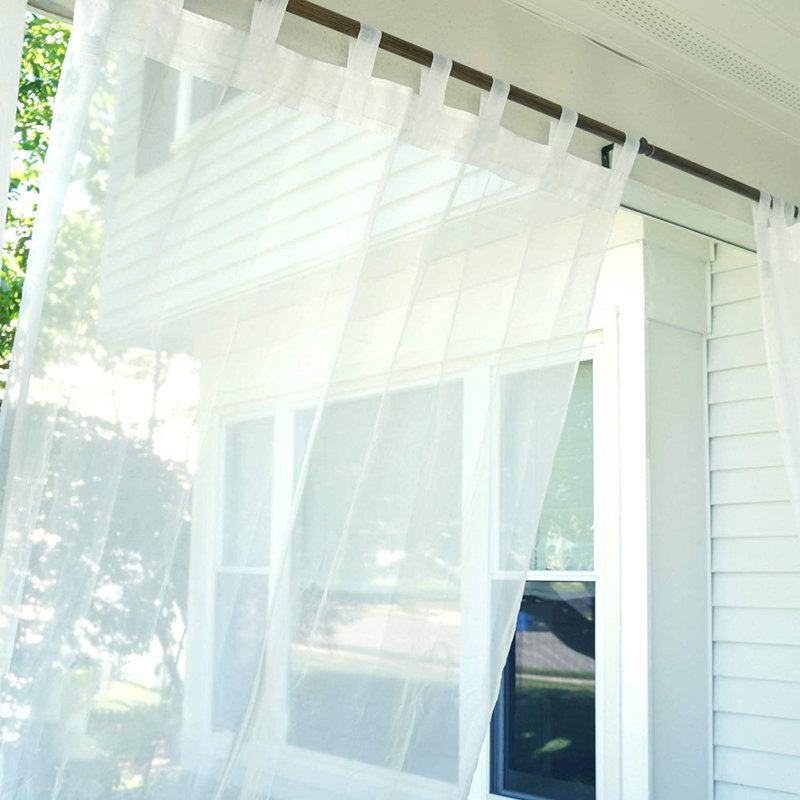 Abba Polyester Sheer Curtain Single Panel, 100" W x 96" L