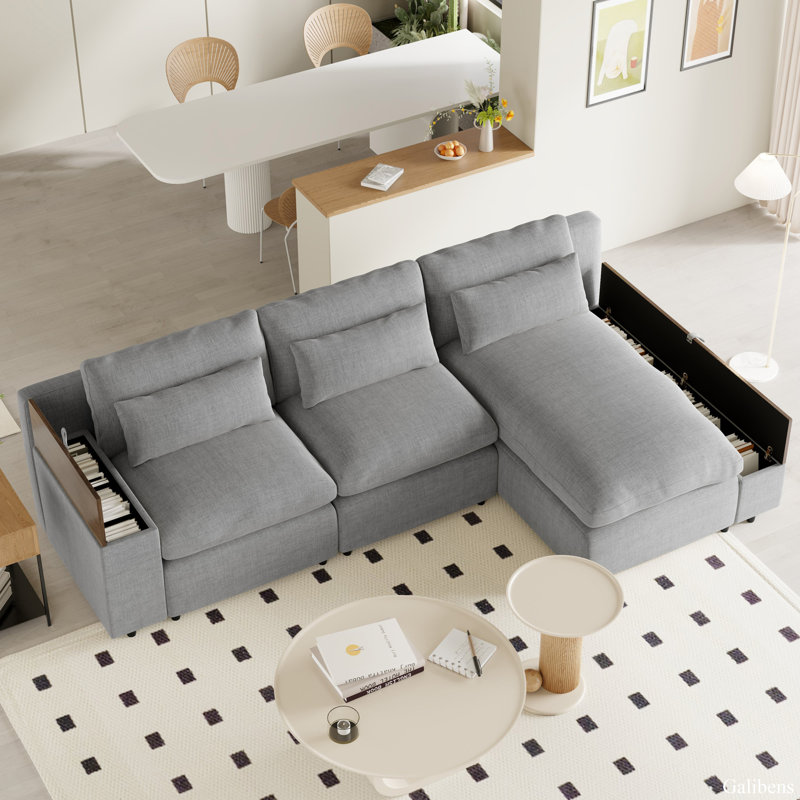 Canapé modulaire Nicolet, Polyester gris