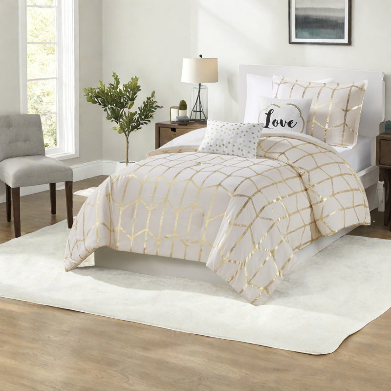 Soft Microfiber Bedding Sets Twin Xl, Modern Metallic Comfort For Home