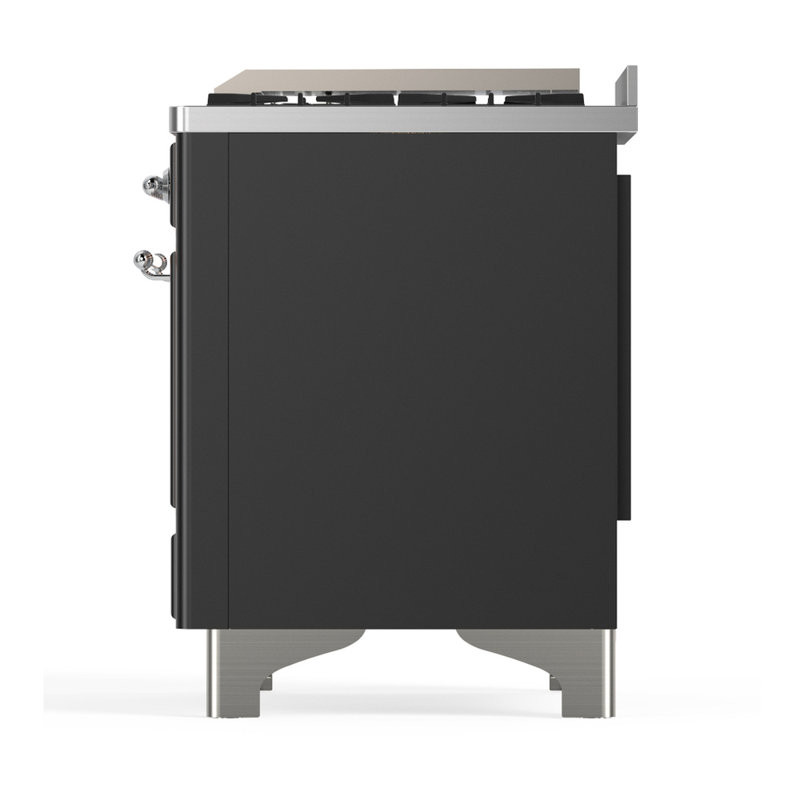Majestic III Series 48 Inch Dual Fuel Range with 5 Sealed Burners, Griddle, Frenchtop in Matte Graphite (Natural Gas, Burnished Trim)