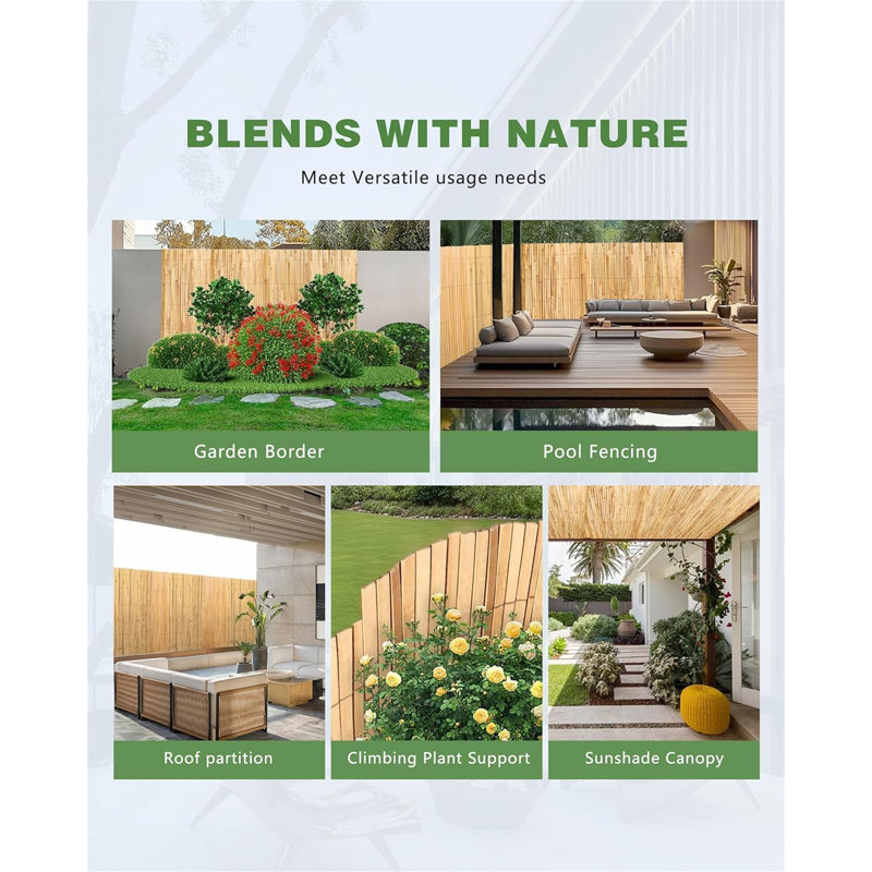 Bamboo Privacy Fence Roll 4FT x 13FT, 10" H x 49" W x 10" D