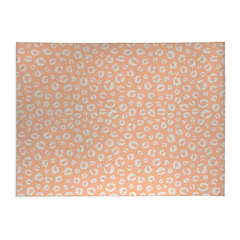 Tapis de cuisine anti-dérapant Leopard Play, Rectangle 5 pi x 7 pi, Pêche