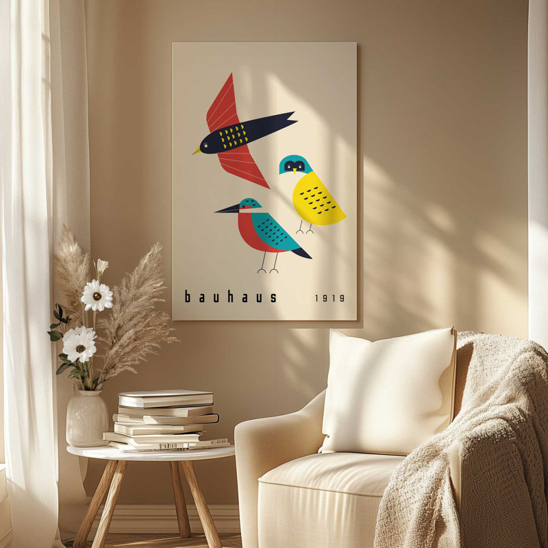 Toile roulée Bauhaus Birds of 1919, H 18 po x l 12 po x P 1,25 po, Toile tendue
