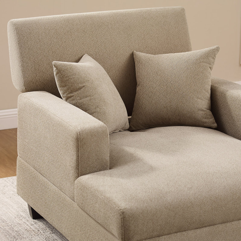 Ensemble de 2 chaises longues rembourrées Monroeville de 94 cm de large avec dossier inclinable réglable, Teddy Chenille