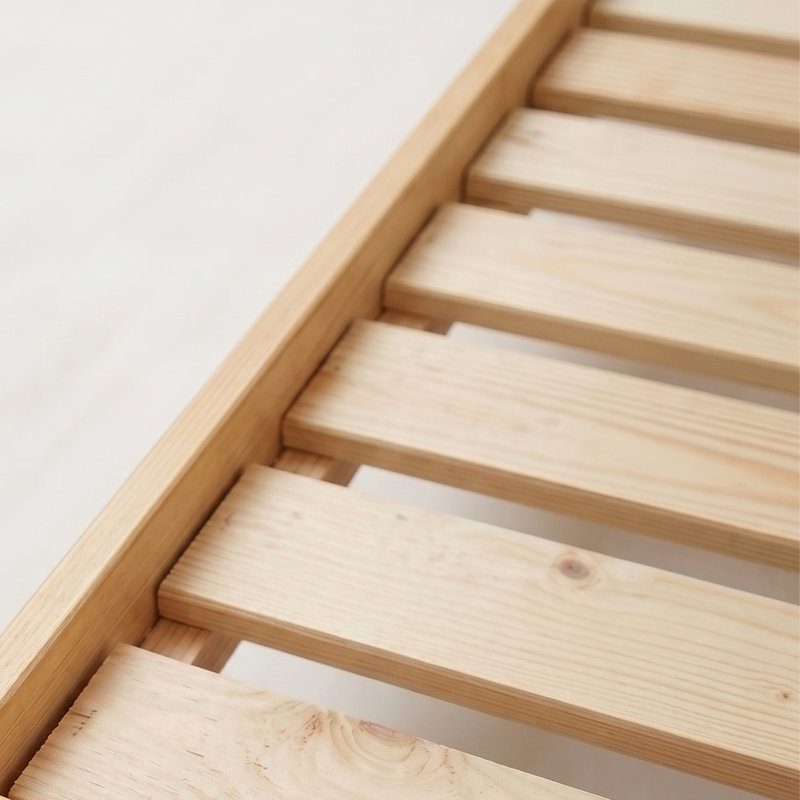 Structure de lit Alessio, 85 po x 85 po, Bois clair