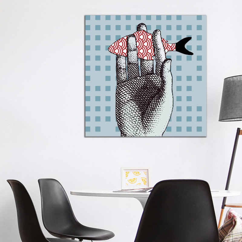Fish on Hand 1 Piece Wrapped Canvas Painting, 93.98 cm H x 93.98 cm W