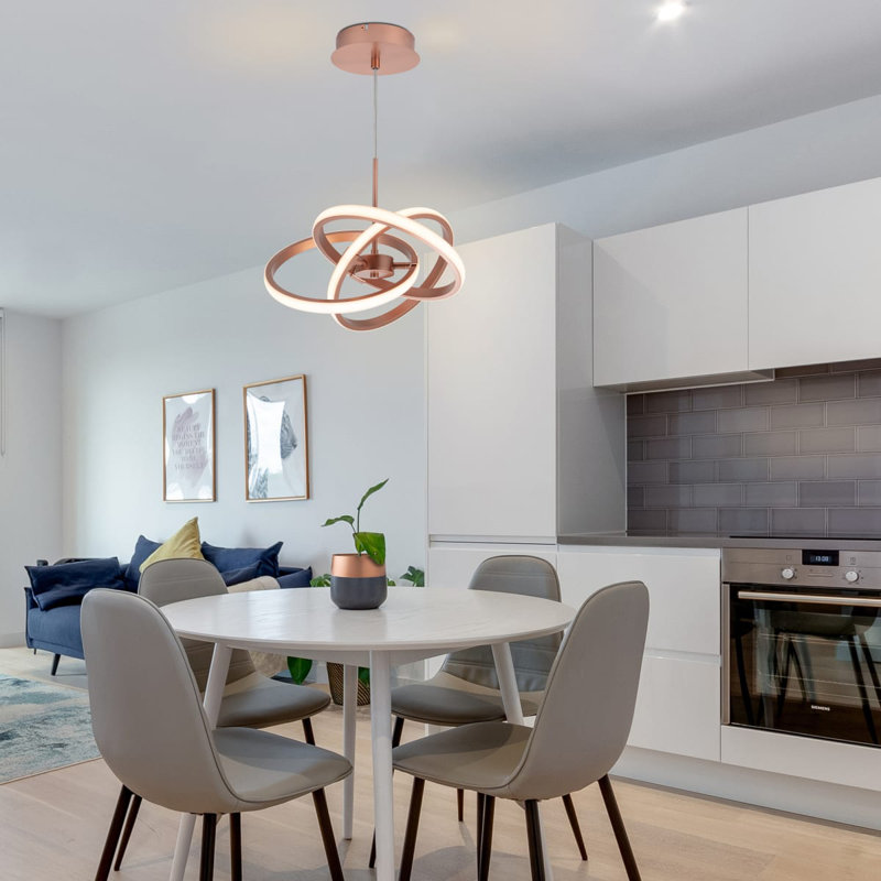 Ridgley 3 Ring Built-in, Integrated LED, Modern Asteroid Ceiling/Pendant Light- adjustable height, 39x39x34cm, 3 step dimming, 3,000K Neutral white