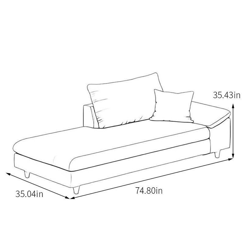 Chaise longue Soft Touch, Gris, Orienté à droite