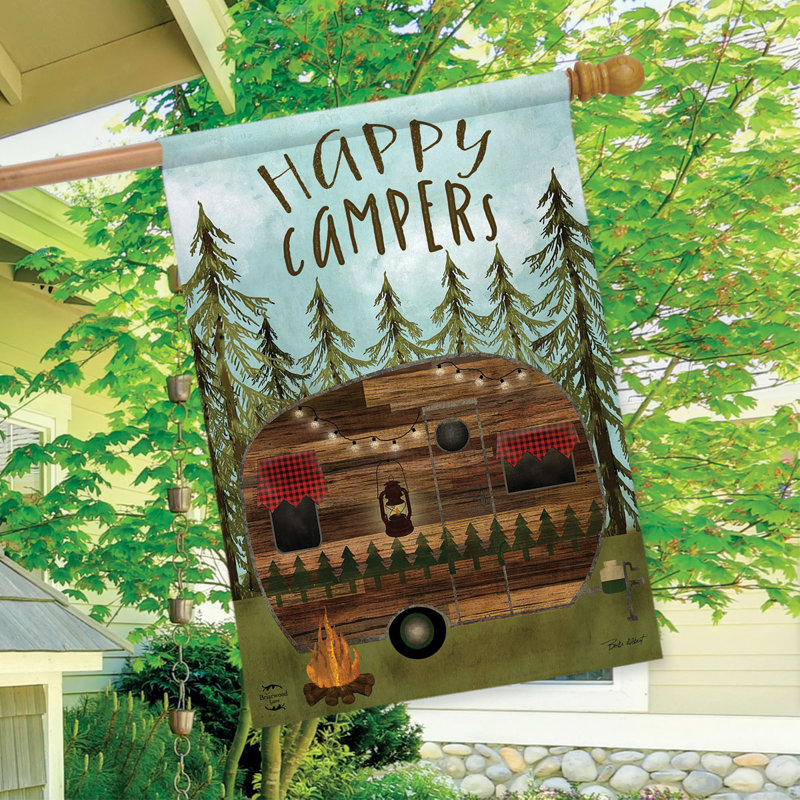 Drapeau de la maison de camping «Happy»